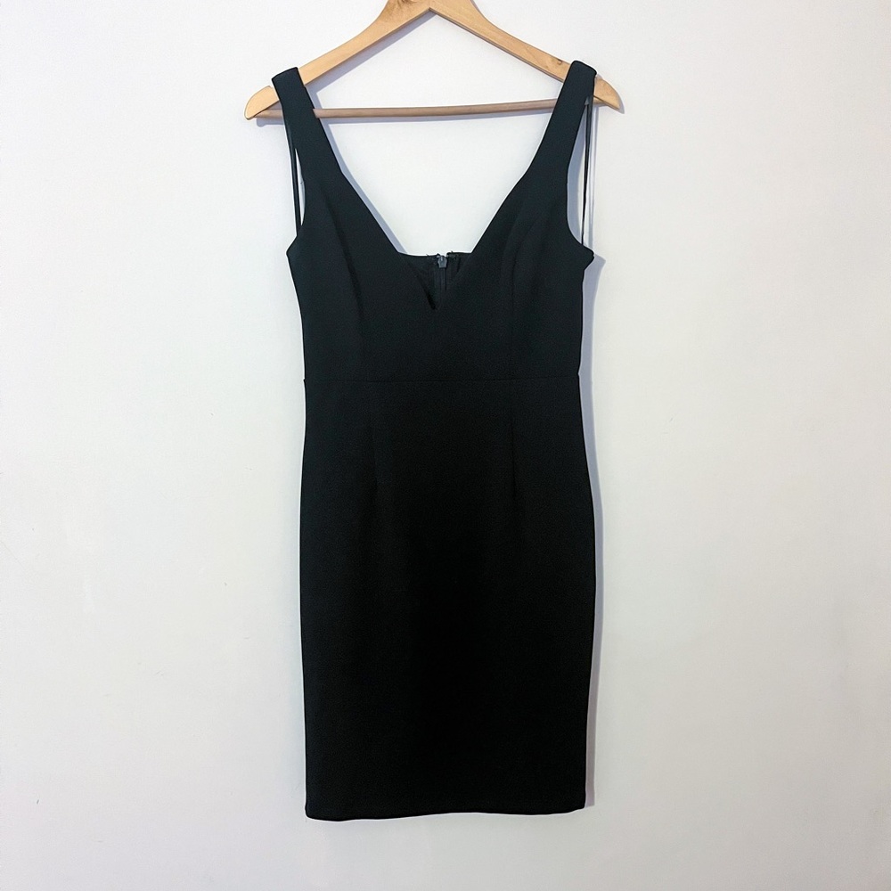 AQUA black midi dress